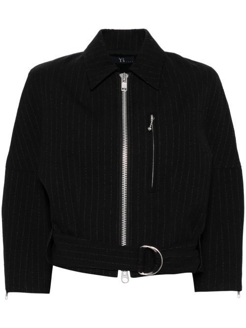 Striped zip-up jacket - Black