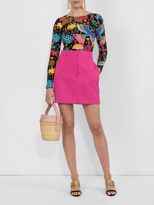 Side-stripe Mini Skirt Pink