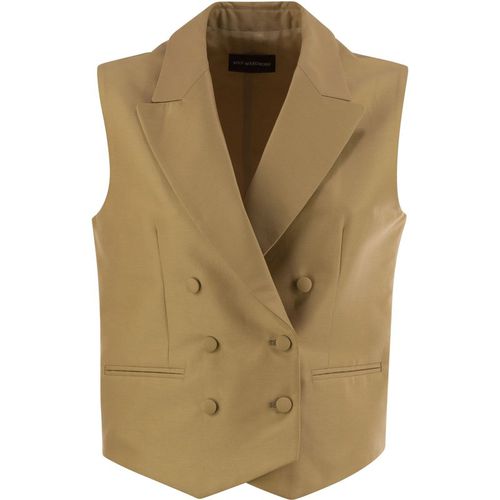 Mvp Wardrobe Double Breasted Cotton And Silk Waistcoat