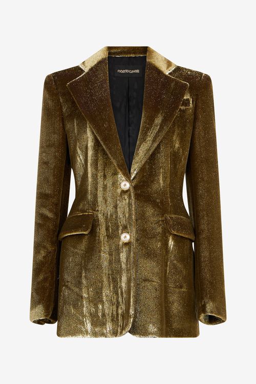 Gold Velvet Blazer
