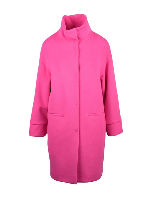 Fuchsia Virgin Wool-Blend Chenille Coat