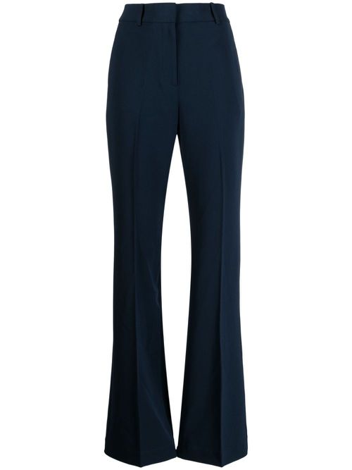 Pressed-crease flared trousers - Blue