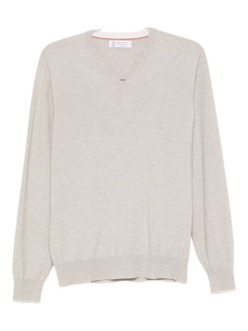 V-neck cashmere sweater - Neutrals