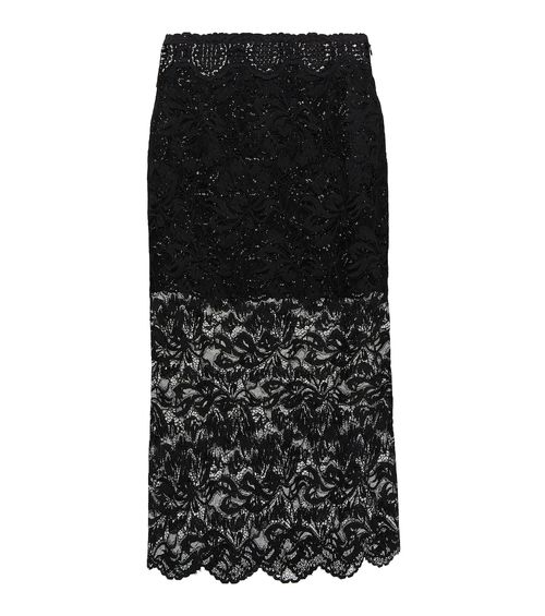 Layered lace midi skirt