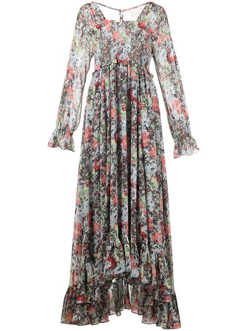 Leigh floral-print ruffle maxi dress - Multicolour