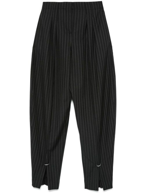 Pinstripe pierced trousers - Black