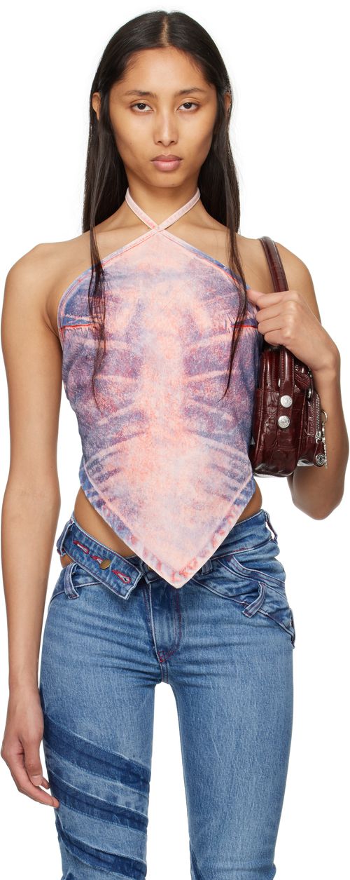 Masha Popova Pink & Blue Whisker Bandana Tank Top