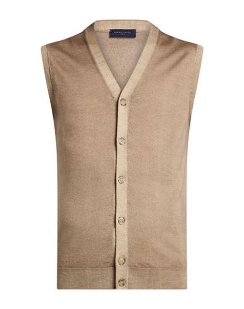 Man Cardigan Sand Size S Merino Wool