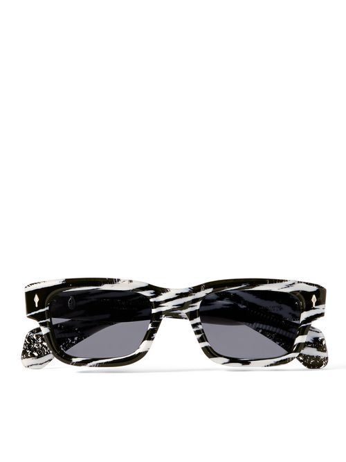 Jeff Goldblum Jeff Rectangular-Frame Zebra-Print Acetate Sunglasses