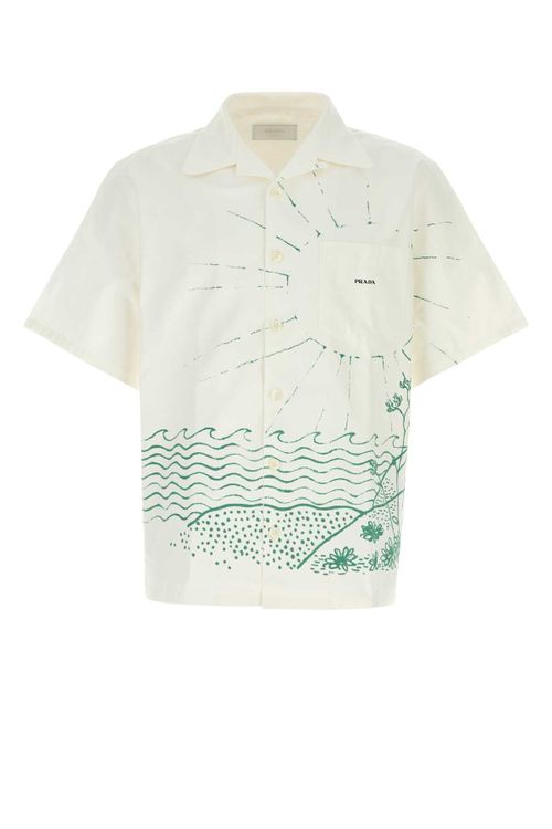 Illustrated Poplin Shirt — White