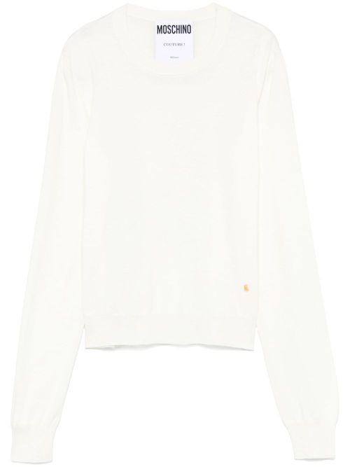 Fine-knit sweater - White