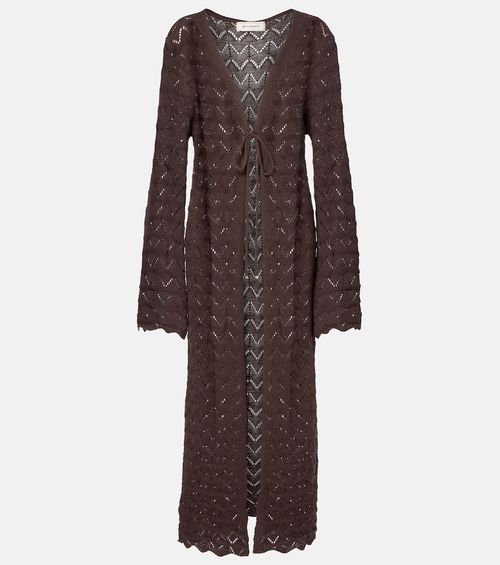 Boha pointelle cotton-blend beach cover-up