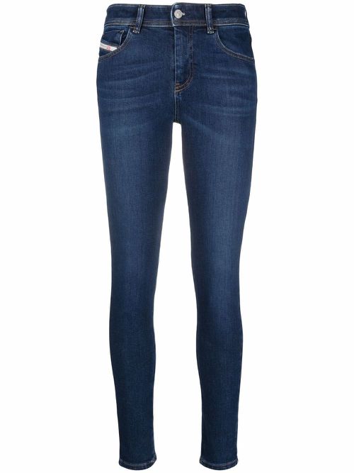 Logo-patch denim jeans - Blue