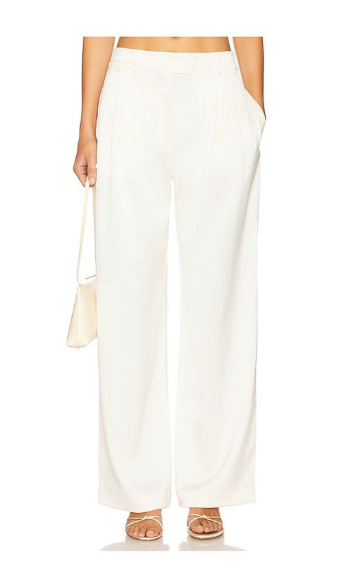 Fleur du mal Satin Relaxed Pant in Cream. -  8 also in 0, 10, 2