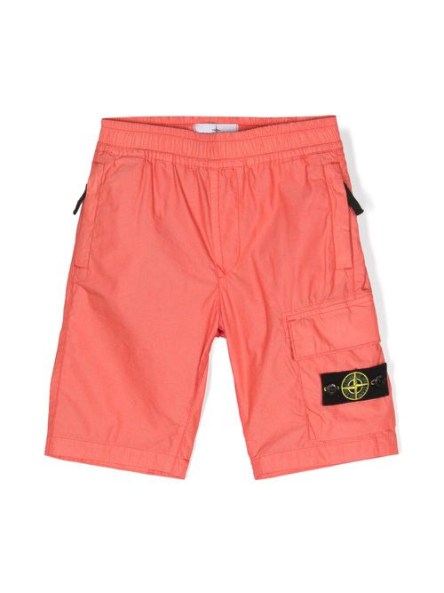 Compass-badge cargo shorts - Orange