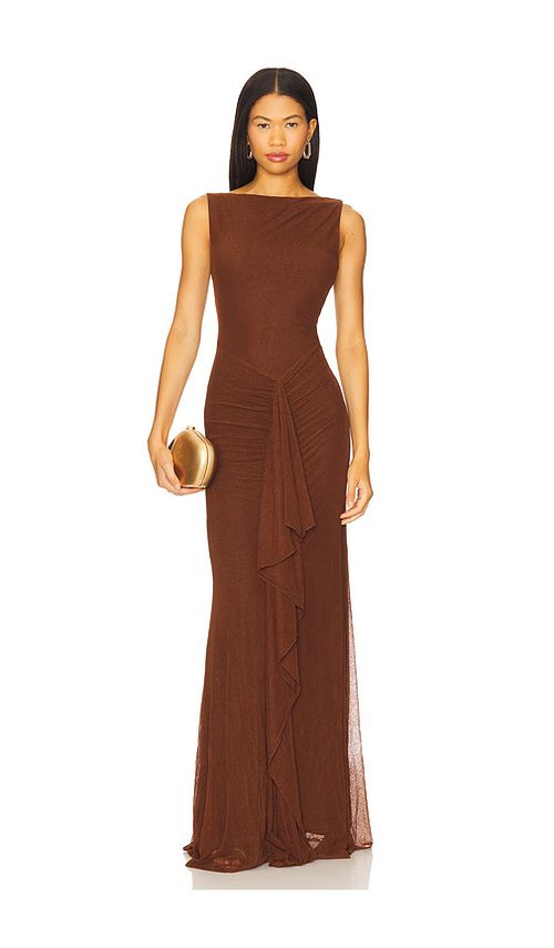 Lovers and Friends Ellie Maxi Dress in Brown. XS also in