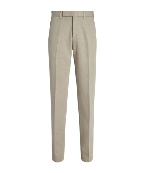 Light Taupe Summer Chino Cotton and Linen Pants