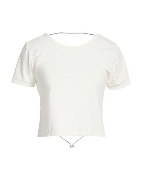 Woman Top White Size L Nylon, Elastane