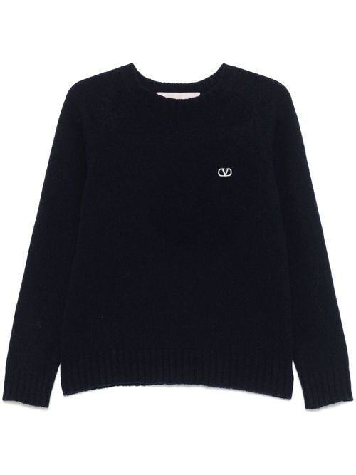 VLogo Signature-embroidered sweater - Blue