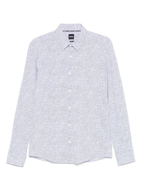 Geometric-print shirt - White