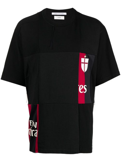 Patchwork cotton T-shirt - Black