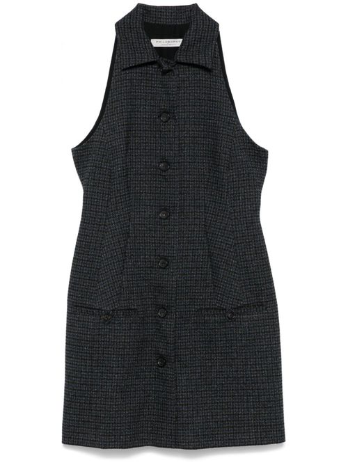 Houndstooth mini dress - Black