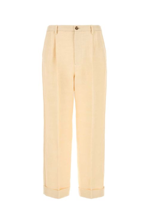 Cream Jute Blend Pant