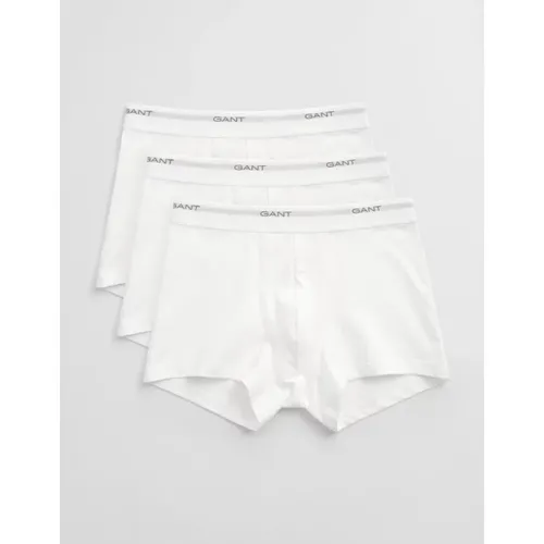 Men's GANT 3-Pack Mens Core Trunks with Logo Waistband - White - Size: 35/34/32