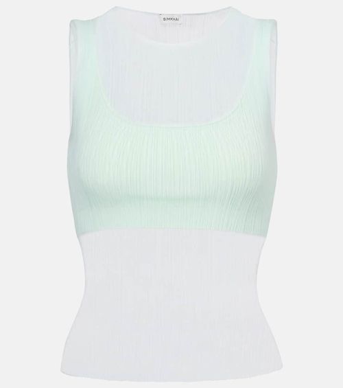 Oakley Plisse semi-sheer tank top