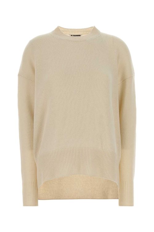 Cashmere Crew-Neck Sweater — Beige
