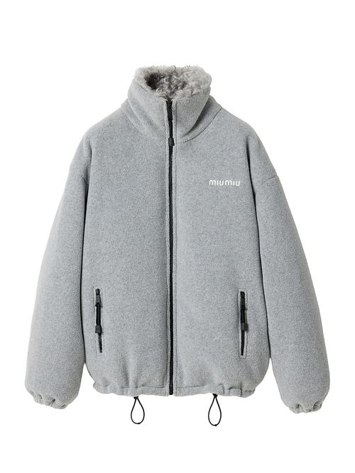 Women's Fleece Down Jacket - Grey
