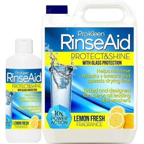 ProKleen Pro-Kleen Rinse Aid 5L + 500ml - Lemon Fresh - Protect & Shine With Added Glass Protection