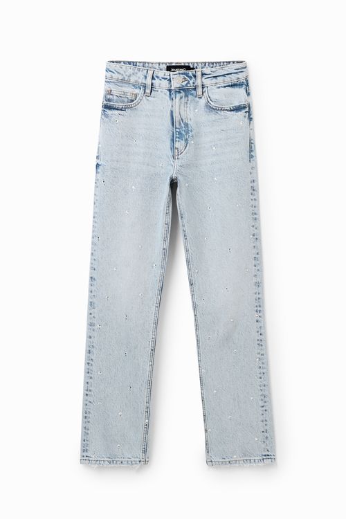 Rhinestone straight jean