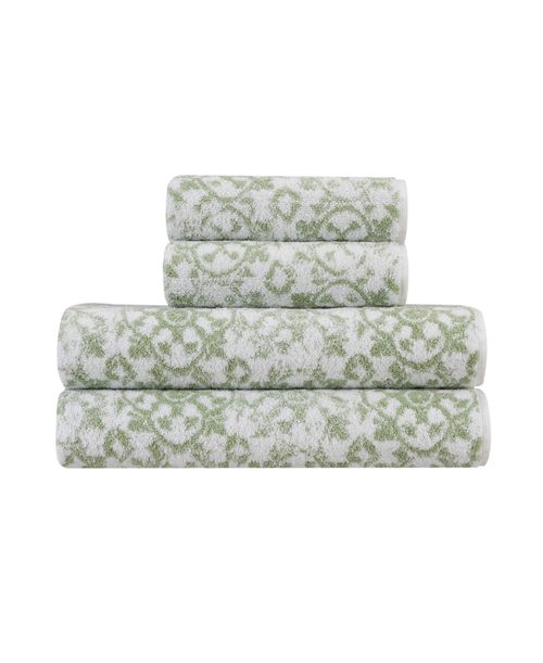 Aziza 4 Piece Bath Towel Set - Frosty Green