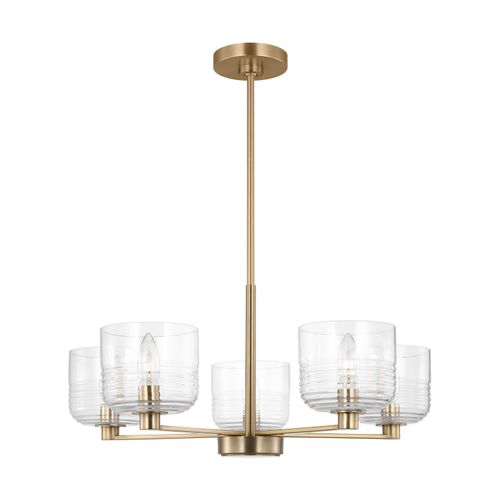 Satin Brass Chandelier from the Lochdale Collection