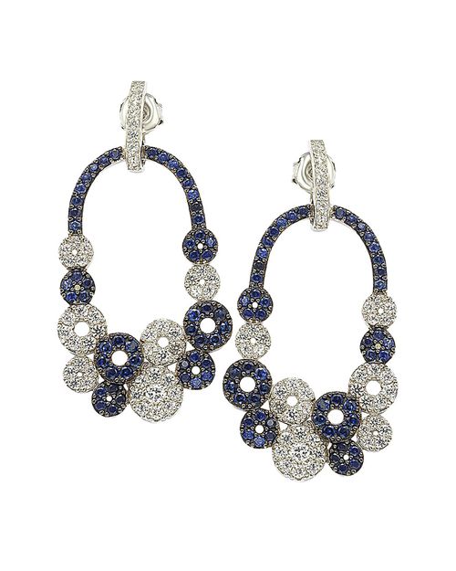 18K & Silver 5.44 ct. tw. Sapphire Earrings