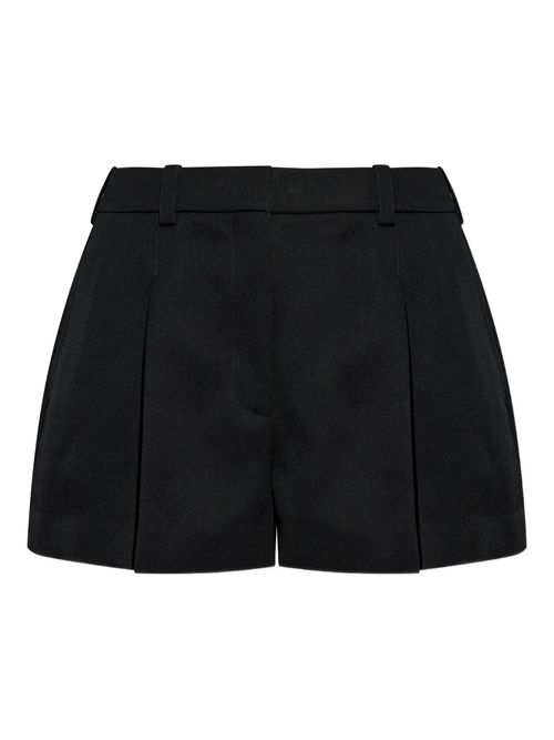 Women's Wool Shorts with Belt Loops and Hook Closure
