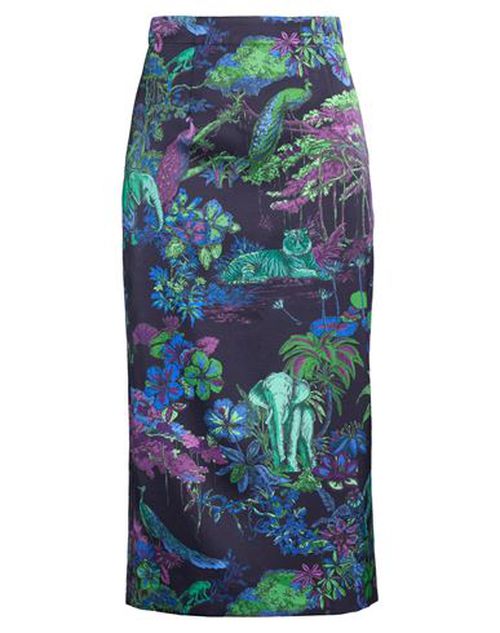Woman Midi skirt Dark purple Size 4 Wool, Silk