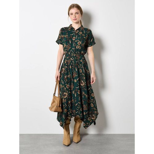 Apricot Women's Sarasa Floral Shirt Midi Dress in Green