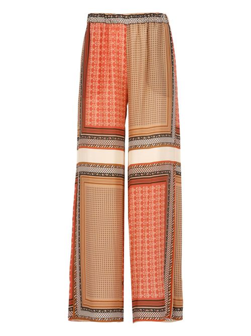 Patterned silk trousers - Orange