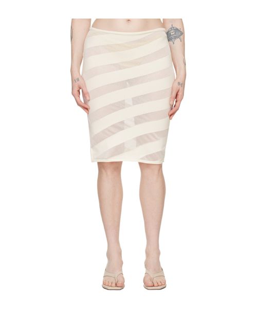 White Zebara Midi Skirt
