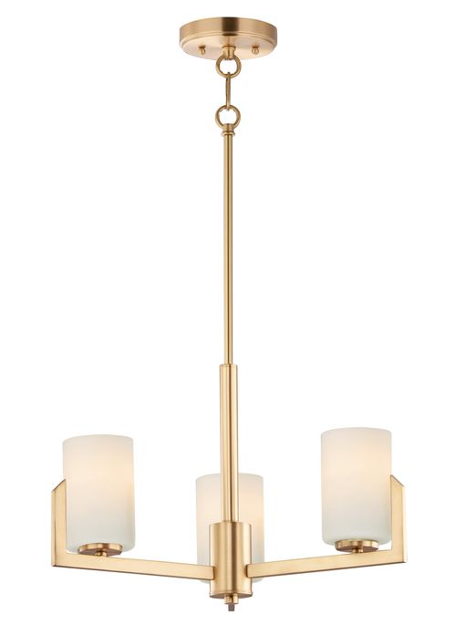 Maxim Dart 3-Light Mini Chandelier in Satin Brass - 21285SWSBR
