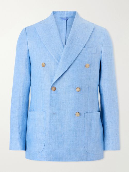 Double-Breasted Linen Blazer