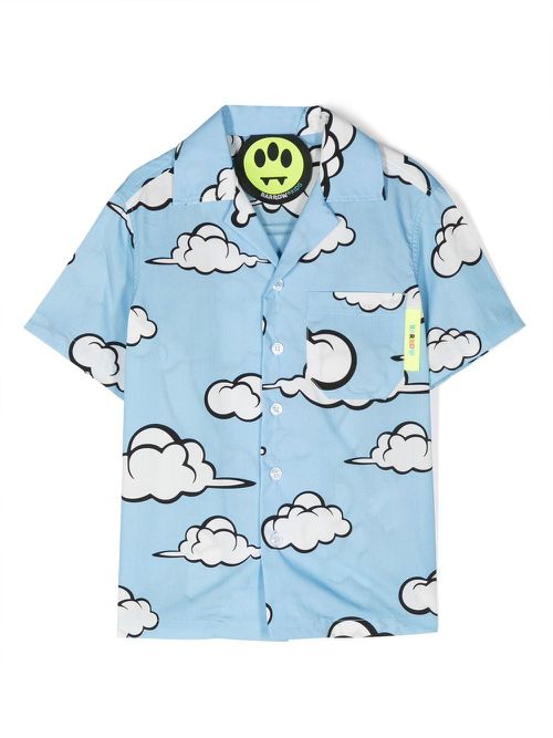 Cloud print T-shirt - Blue