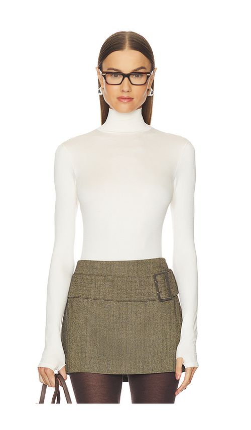 Commando Prima Ballet Turtleneck Bodysuit in Brick