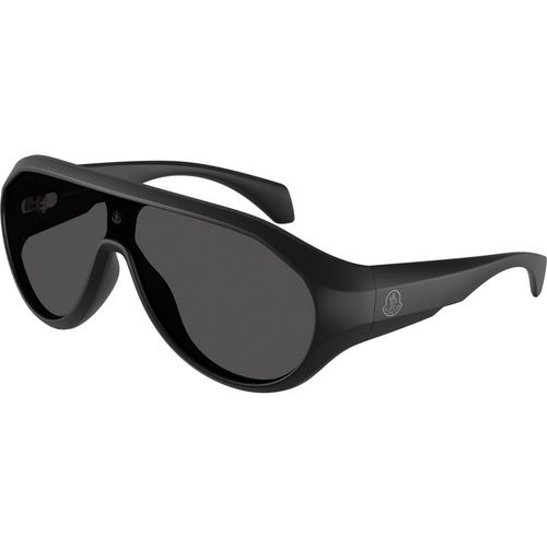 Moncler Uniseks Moncler ME8009U BOMBOLLE 500687 Zonnebrillen Geïnjecteerd Zwart Grijs Rotonde Normaa