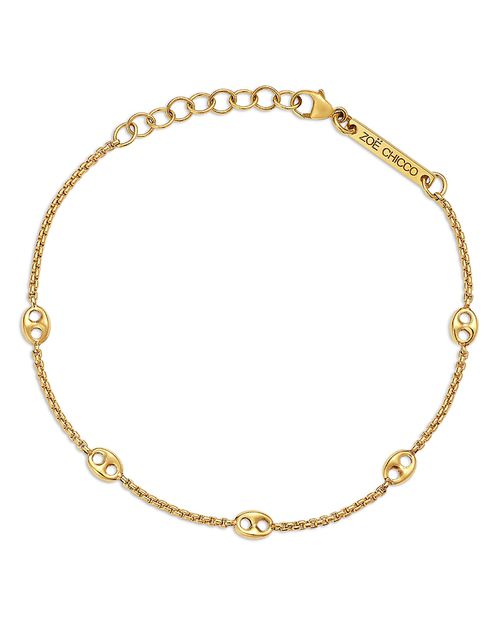 14K Yellow Gold Heavy Metal Mariner & Box Link Chain Bracelet