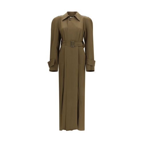 Silk Trench Coat — Brown