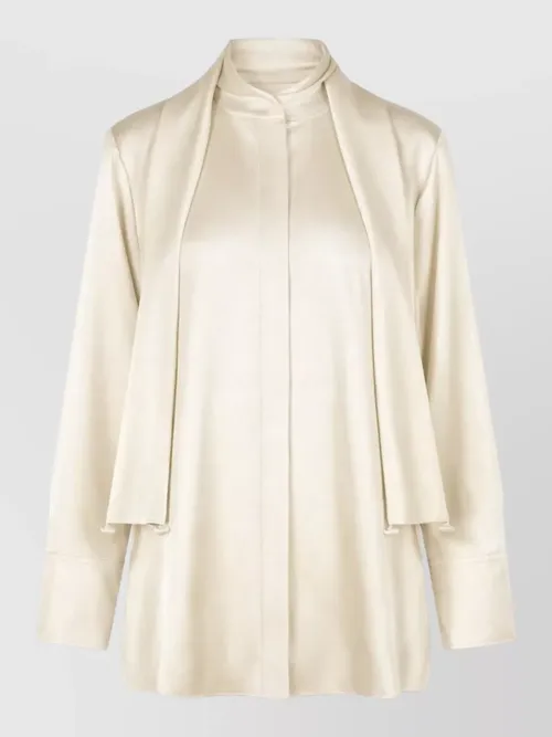 Jil Sander - shirt 132 bow detail satin finish