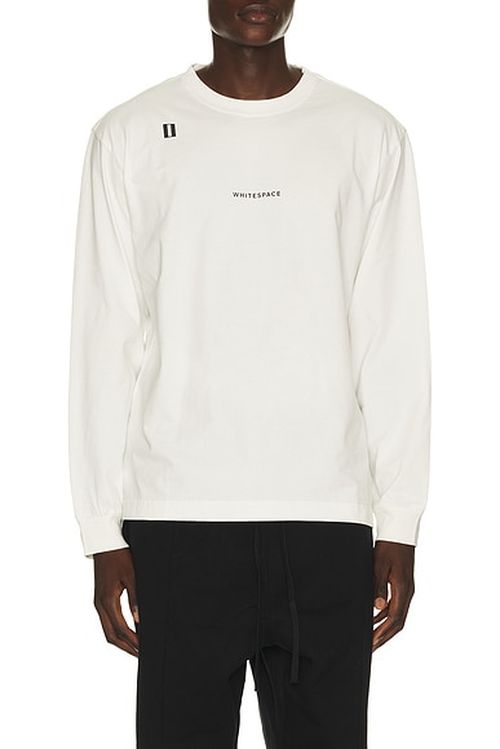 Whitespace Premium Graphic Long Sleeve Tee in Whisper White - White. M also in S, L, XL/1X, XXL/2X